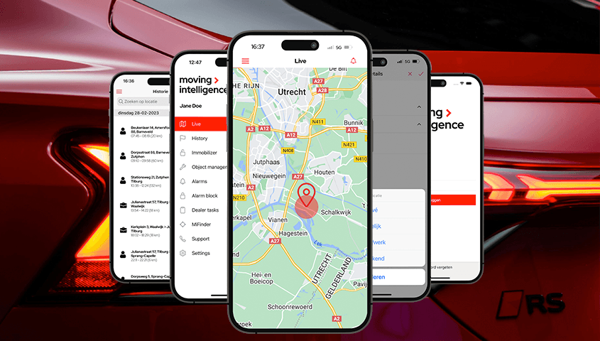 Audi RS6 voertuigbeveiliging en locatie in de MiApp